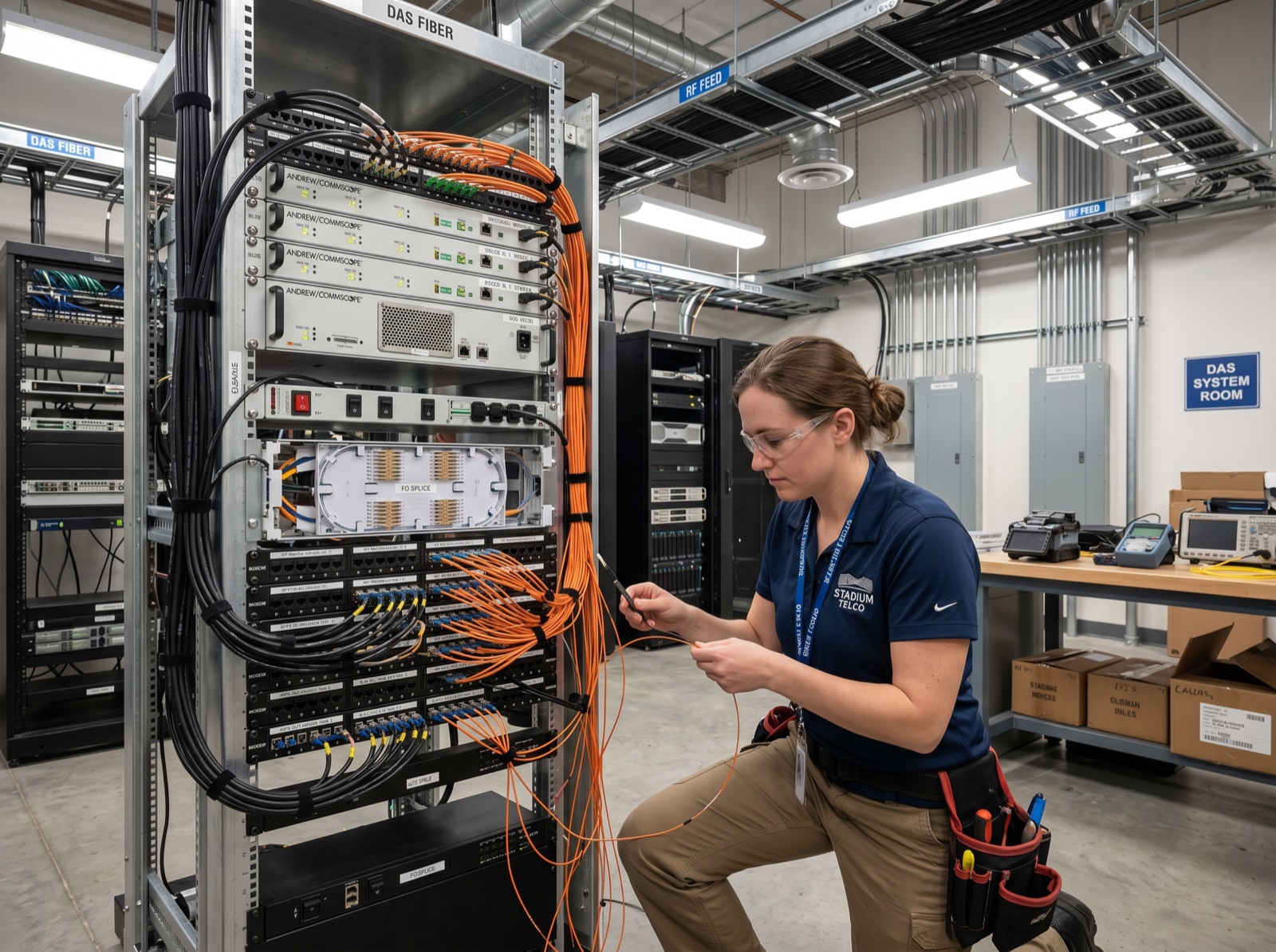 DAS system installation in Austin, Texas — final image will show indoor DAS head-end equipment installation